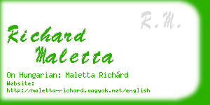 richard maletta business card